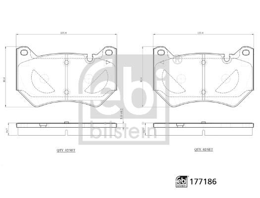 177186 febi Brake pad set