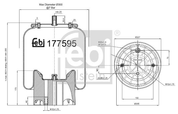 febi 177595 Boot, air suspension 177595 177595 febi Boot, air suspension