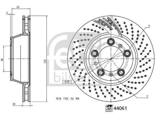 febi 44061 Brake disc 44061