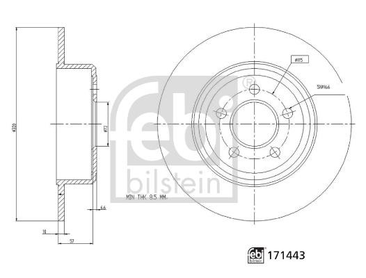 Brake disk febi 171443
