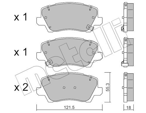 Metelli 22-1165-0 Brake Pad Set, disc brake 2211650