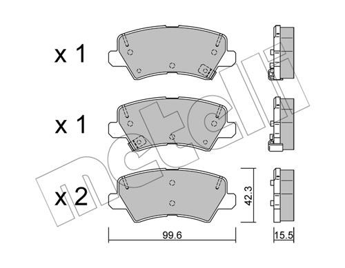 Metelli 22-1166-0 Brake Pad Set, disc brake 2211660