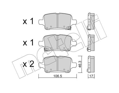 Metelli 22-1180-0 Brake pad set 2211800 2211800 Metelli Brake pad set