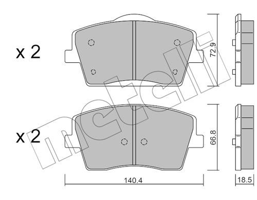 Metelli 22-1186-0 Brake pad set 2211860 2211860 Metelli Brake pad set