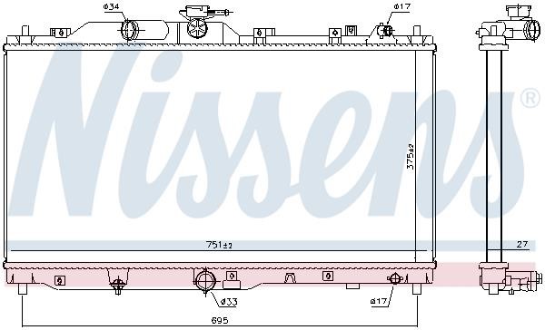 Nissens Radiator, engine cooling – price 909 PLN