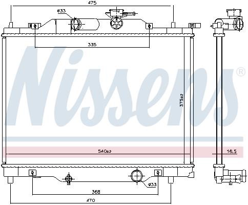 Nissens Engine cooling radiator – price [object Object] PLN