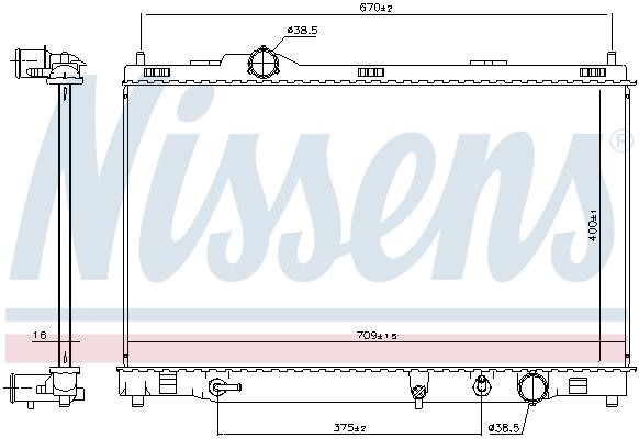 Nissens Engine cooling radiator – price 650 PLN