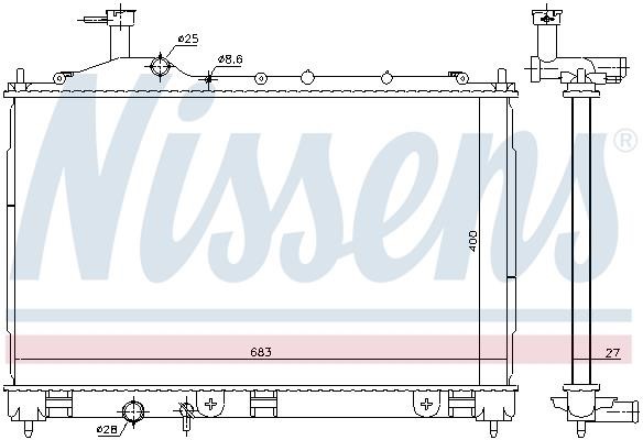 Nissens Radiator, engine cooling – price 653 PLN