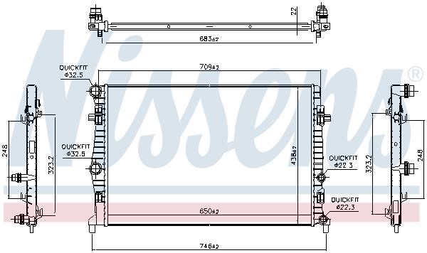Nissens Engine cooling radiator – price 474 PLN