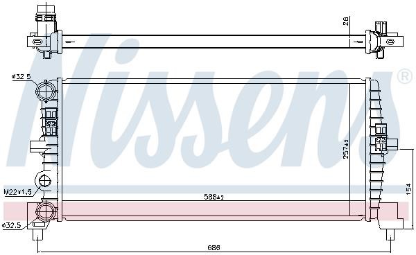Nissens Radiator, engine cooling – price 409 PLN
