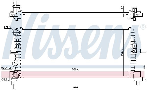 Nissens Engine cooling radiator – price 398 PLN