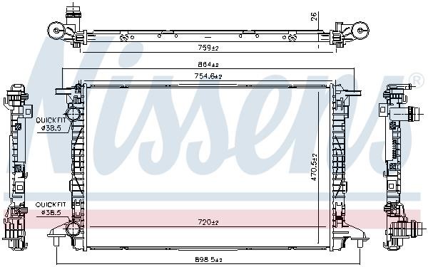 Nissens Engine cooling radiator – price 524 PLN