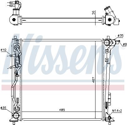 Nissens Engine cooling radiator – price [object Object] PLN