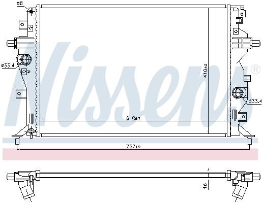 Nissens Engine cooling radiator – price 516 PLN