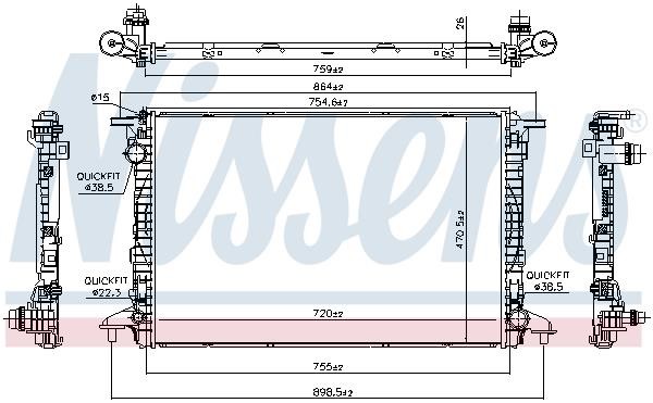 Nissens Engine cooling radiator – price 513 PLN
