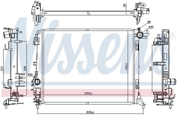 Nissens Engine cooling radiator – price 556 PLN