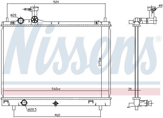Nissens Engine cooling radiator – price 570 PLN