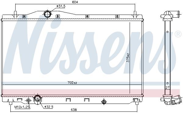 Nissens Engine cooling radiator – price 620 PLN