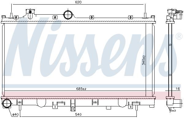Nissens Engine cooling radiator – price 750 PLN