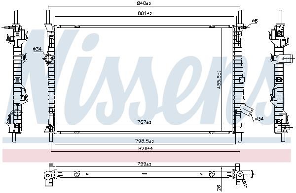 Nissens Radiator, engine cooling – price 578 PLN