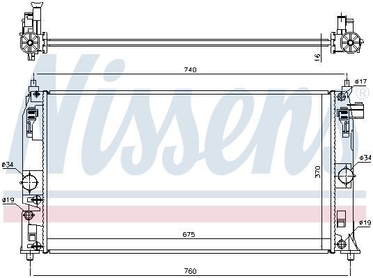 Nissens Radiator, engine cooling – price 748 PLN