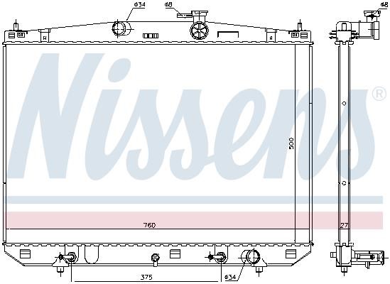 Nissens Engine cooling radiator – price 604 PLN