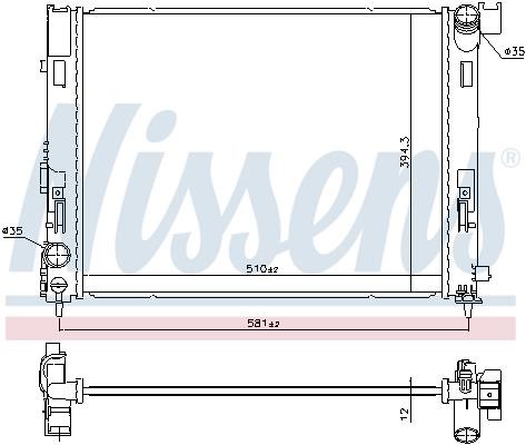 Nissens Engine cooling radiator – price 507 PLN