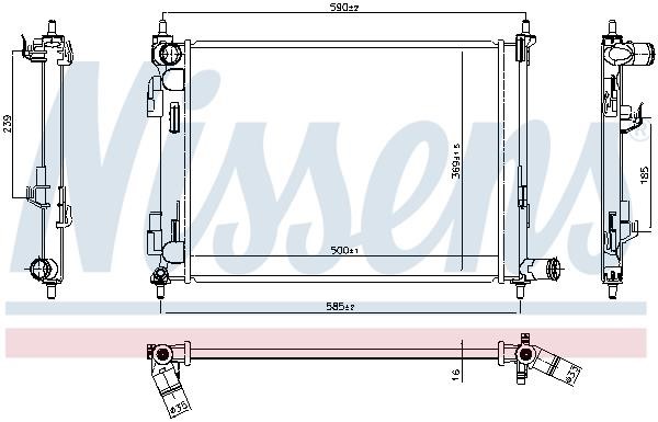 Nissens Engine cooling radiator – price 484 PLN