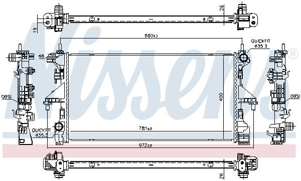 Nissens Engine cooling radiator – price 499 PLN