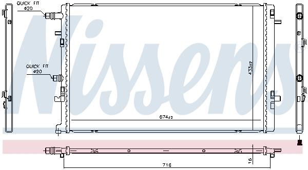 Nissens Engine cooling radiator – price 416 PLN
