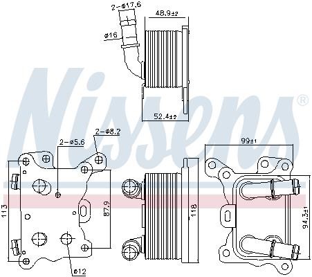 Nissens Oil Cooler, engine oil – price 354 PLN