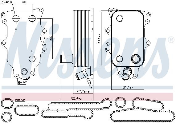 Oil cooler Nissens 90737