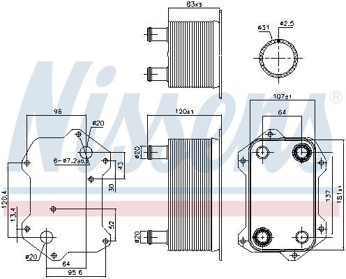 Oil Cooler, engine oil Nissens 91269