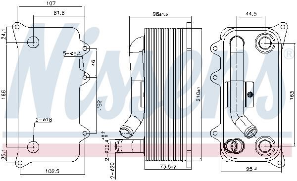 Nissens Oil Cooler, engine oil – price 284 PLN