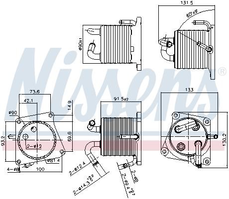 Oil Cooler, engine oil Nissens 91293