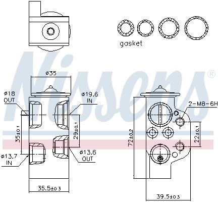 Nissens Air conditioner expansion valve – price 127 PLN