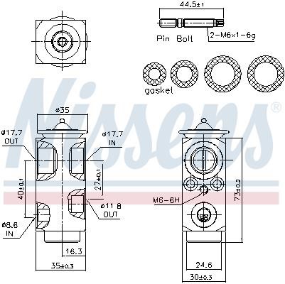 Nissens Air conditioner expansion valve – price 136 PLN