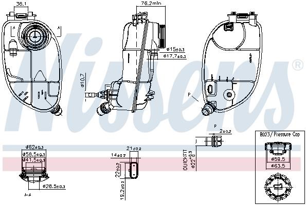 Nissens Expansion Tank, coolant – price 165 PLN