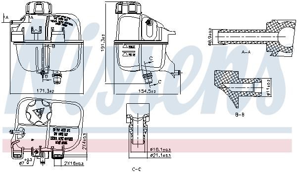 Nissens Expansion Tank, coolant – price 171 PLN