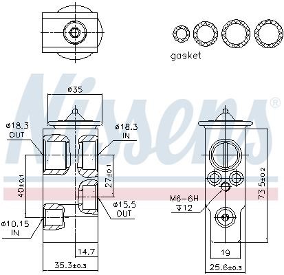 Nissens 999374 Air conditioner expansion valve 999374