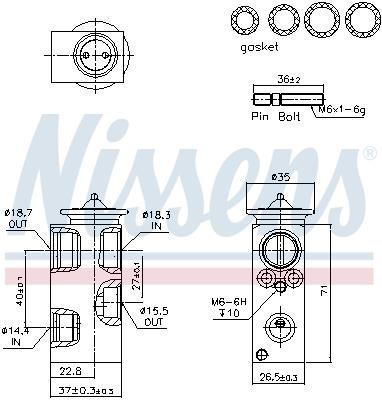 Nissens 999393 Air conditioner expansion valve 999393