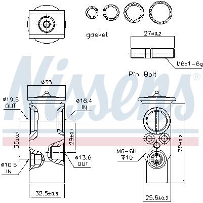 Air conditioner expansion valve Nissens 999297