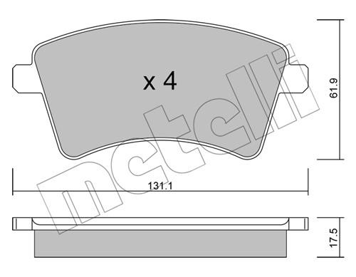 Metelli 22-0812-2 Brake pad set 2208122 2208122 Metelli Brake pad set