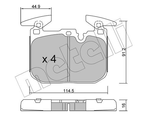 Metelli 22-1015-3 Brake Pad Set, disc brake 2210153