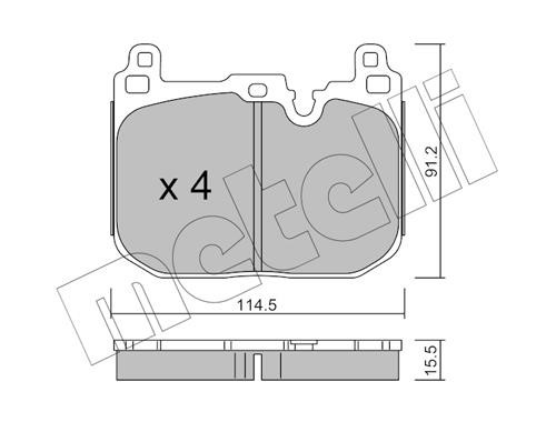 Metelli 22-1015-4 Brake Pad Set, disc brake 2210154