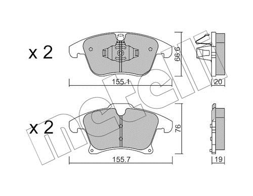 Metelli 22-1039-1 Brake Pad Set, disc brake 2210391