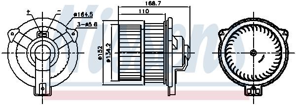 Nissens Fan assy - heater motor – price 355 PLN