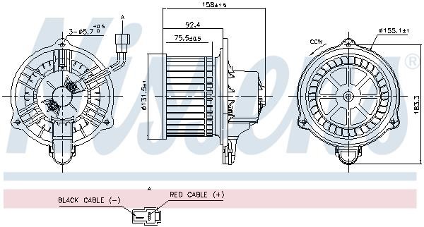 Nissens Fan assy - heater motor – price 264 PLN