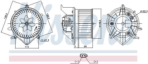 Nissens Fan assy - heater motor – price 444 PLN