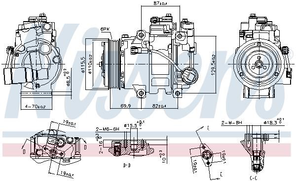 Compressor, air conditioning Nissens 890133